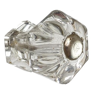Antique Hexagonal Glass Cabinet Knob - Circa 1920