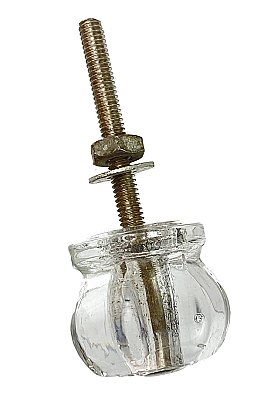 Antique Hexagonal Glass Cabinet Knob - Circa 1920