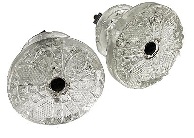 Pair of Antique Sandwich Glass Cabinet Knobs - Circa 1850