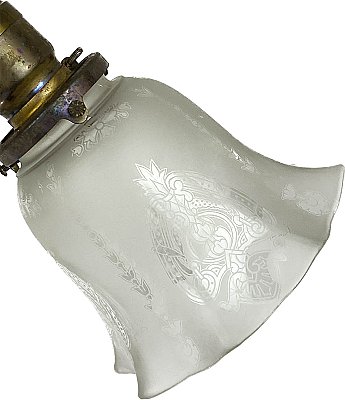 Antique 2-Light Brass Early Electric Ceiling Light Fixture - Circa 1890