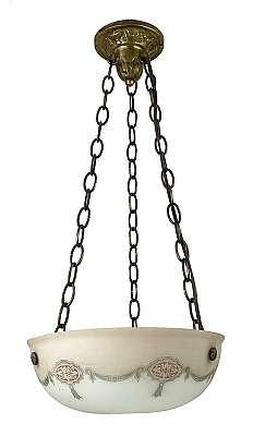 Antique Bowl Style Ceiling Light Fixture - Circa 1920