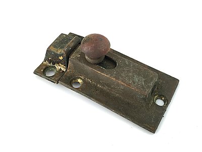 Antique Cast Brass Cabinet Latch & Keeper