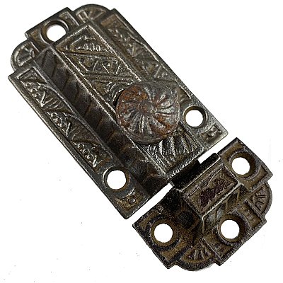 Antique Cast Iron Victorian Cabinet Latch - Circa 1895