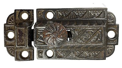 Antique Cast Iron Victorian Cabinet Latch - Circa 1895