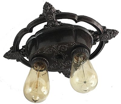 Antique 2-Light Ceiling Light Fixture by Riddle Co. - Circa 1923