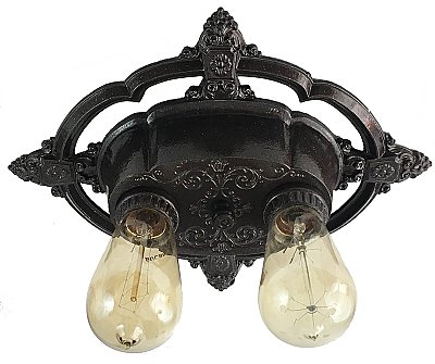 Antique 2-Light Ceiling Light Fixture by Riddle Co. - Circa 1923