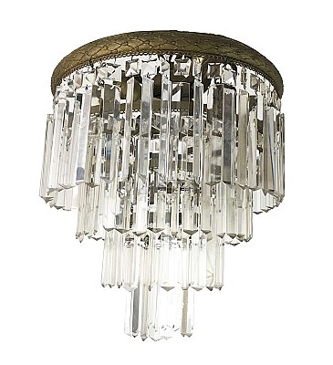 Antique Brass Wedding Cake Crystal Chandelier