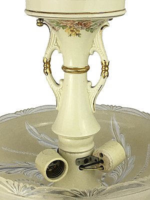 Antique Porcelain Ceiling Light Lantern Fixture - Circa 1930