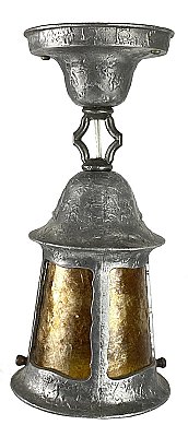 Antique Arts and Crafts Ceiling Lantern with Mica Shade