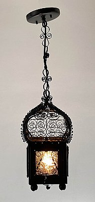 Antique Venetian Iron Ceiling Light Fixture by R. Williamson - Circa 1902