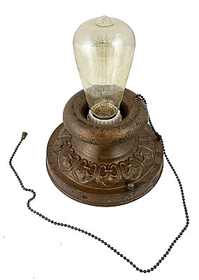 Antique Wrought Steel Flush Mount Ceiling Fixture - Circa 1930