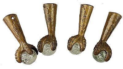 Antique Furniture Leg Covers - Claw and Glass Ball - Circa 1880