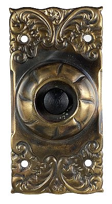 Antique Wrought Bronze Electric Doorbell in "Eulalia" Design by Reading Hardware Co. - Circa 1897