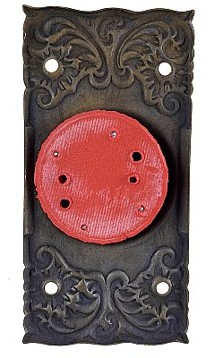 Antique Wrought Bronze Electric Doorbell in "Eulalia" Design by Reading Hardware Co. - Circa 1897