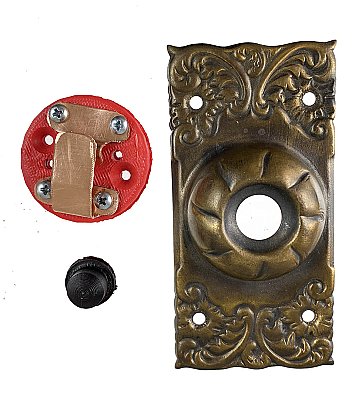 Antique Wrought Bronze Electric Doorbell in "Eulalia" Design by Reading Hardware Co. - Circa 1897