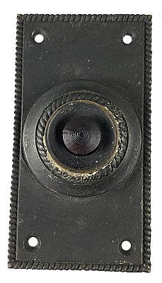 Antique Cast Bronze Rope Design Doorbell by Russell & Erwin - Circa 1894