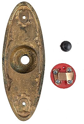 Antique Cast Bronze Electric Doorbell in "Louis XIII" Design by Norwalk Lock Co. - Circa 1909