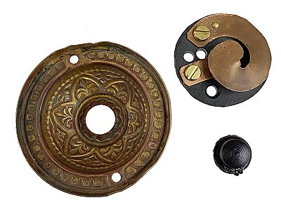 Antique Wrought Bronze Aesthetic Electric Doorbell - Circa 1890