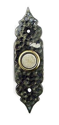 Vintage Hammered Nickel Door Bell Casing Only