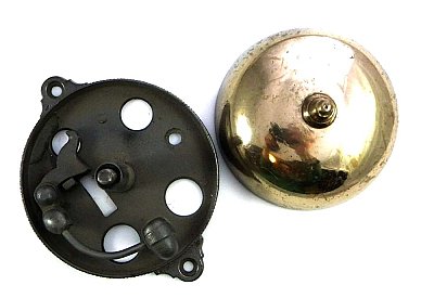 Antique Bronze Mechanical Door Bell - Nonfunctioning - Circa 1872