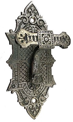 Antique Nickel Plated Cast Bronze Door Bell Lever by Connell's Patent - Circa 1873
