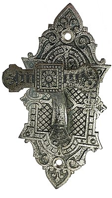 Antique Nickel Plated Cast Bronze Door Bell Lever by Connell's Patent - Circa 1873