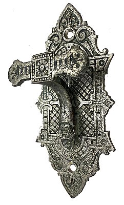 Antique Nickel Plated Cast Bronze Door Bell Lever by Connell's Patent - Circa 1873