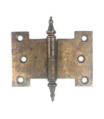 Antique Bronze Steeple Tip Right Hand Lift-Off Parliament Door Hinges 3-5/8" x 2-7/16" - Sold Each
