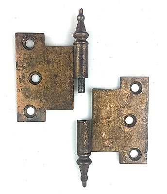 Antique Bronze Steeple Tip Left Hand Lift-Off Parliament Door Hinges 3-5/8" x 2-7/16" - Sold Each