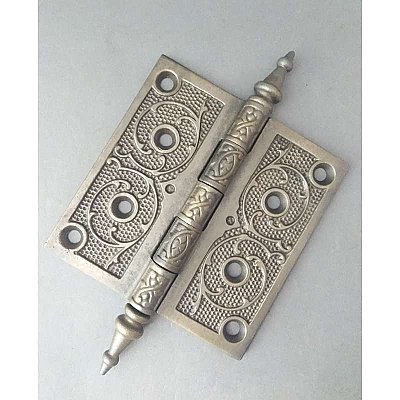 Antique Cast Iron Steeple Tip Hinge 4-1/2" x 4-1/2"