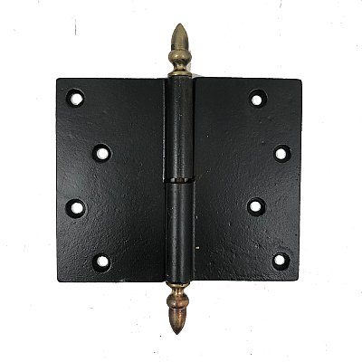 Antique 5" x 6" Cast Iron Acorn Tip Right Hand Lift-Off Butt Hinge