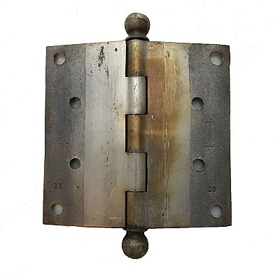 Antique Cast Brass with Brushed Nickel Finish Ball Tip Hinge 4" x 4"