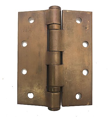 Antique Hauserman Ball Bearing Bronze Butt Hinge 5" x 4"