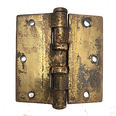 Antique Ball Bearing  Brass Plated Steel Butt Hinge 3-1/2" x 3-1/2"