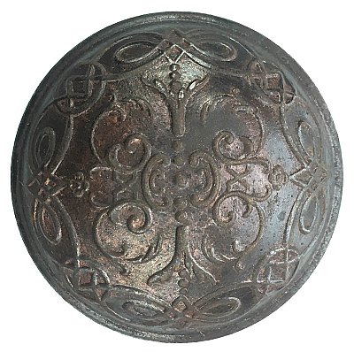 Antique Wrought Steel Doorknob in "Castilian" Design by Branford Lock Works - Circa 1895