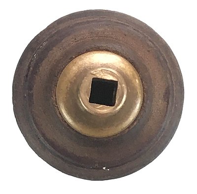Antique Pressed Black Walnut Wood and Bronze "Scroll" Design Door Knob by the Ornamental Wood Co.  - Circa 1870