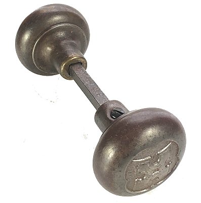 Antique Wrought Steel Door Knob Pair in "St. Johns" Design by P. & F. Corbin - Circa 1932
