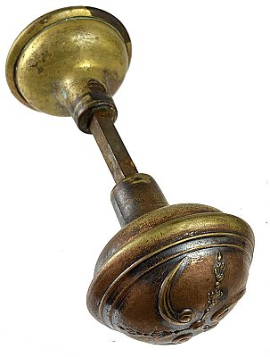 Antique Wrought Bronze Doorknob Set in "Clermont" Design by Russell & Erwin - Circa 1897