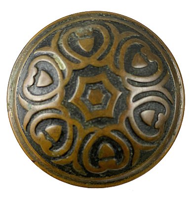 Antique Wrought Bronze "Florian" Design Door Knob Pair by Yale & Towne - Circa 1905
