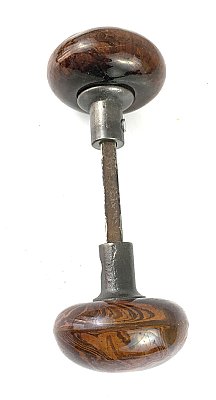 Antique Swirl Brown Pottery "Mineral"  Door Knob Pair