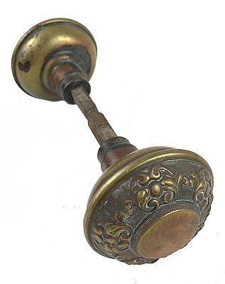 Antique Wrought Bronze "Nubian" Pattern by Yale & Towne Door Knob Pair - Circa 1921