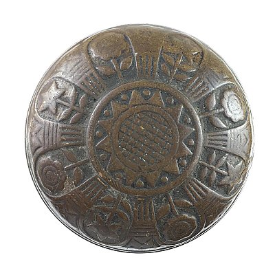 Antique Cast Bronze Entry Door Knob Pair by Nashua Lock - Circa 1886