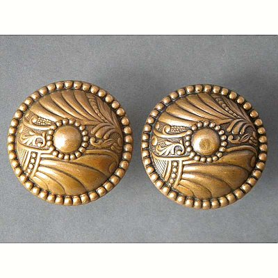 Antique "Roanoke" Bronze Door Knob Pairs