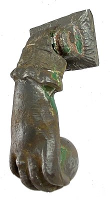 Antique Cast Iron Lady's Hand Doorknocker - Circa 1870
