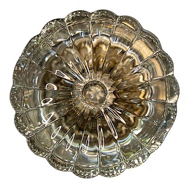 Antique Fluted Crystal / Glass and Octagonal Milk Glass Door Knob Pair - Nickel Neck With Mercury Bubble Center - Circa 1900