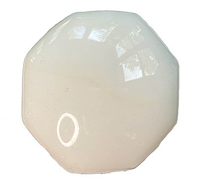 Antique Fluted Crystal / Glass and Octagonal Milk Glass Door Knob Pair - Nickel Neck With Mercury Bubble Center - Circa 1900