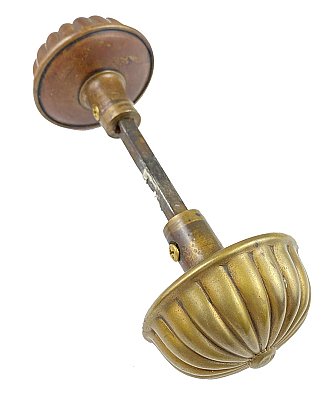 Antique Cast Bronze "Fluted" Design Door Knob Pair - Circa 1910
