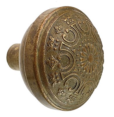 Antique Wrought Bronze Door Knob in "Etrurtian" Design by Yale & Towne Co. - Circa 1899