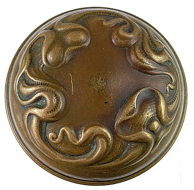 Antique Wrought Bronze "Olympian" Design Door Knob by Yale & Towne - Circa 1899