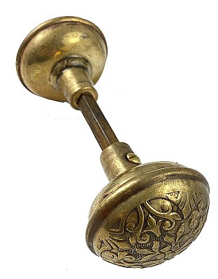 Antique Wrought Bronze "Halfa" Design Door Knob Pair by Lockwood Mfg. Co. - Circa 1897